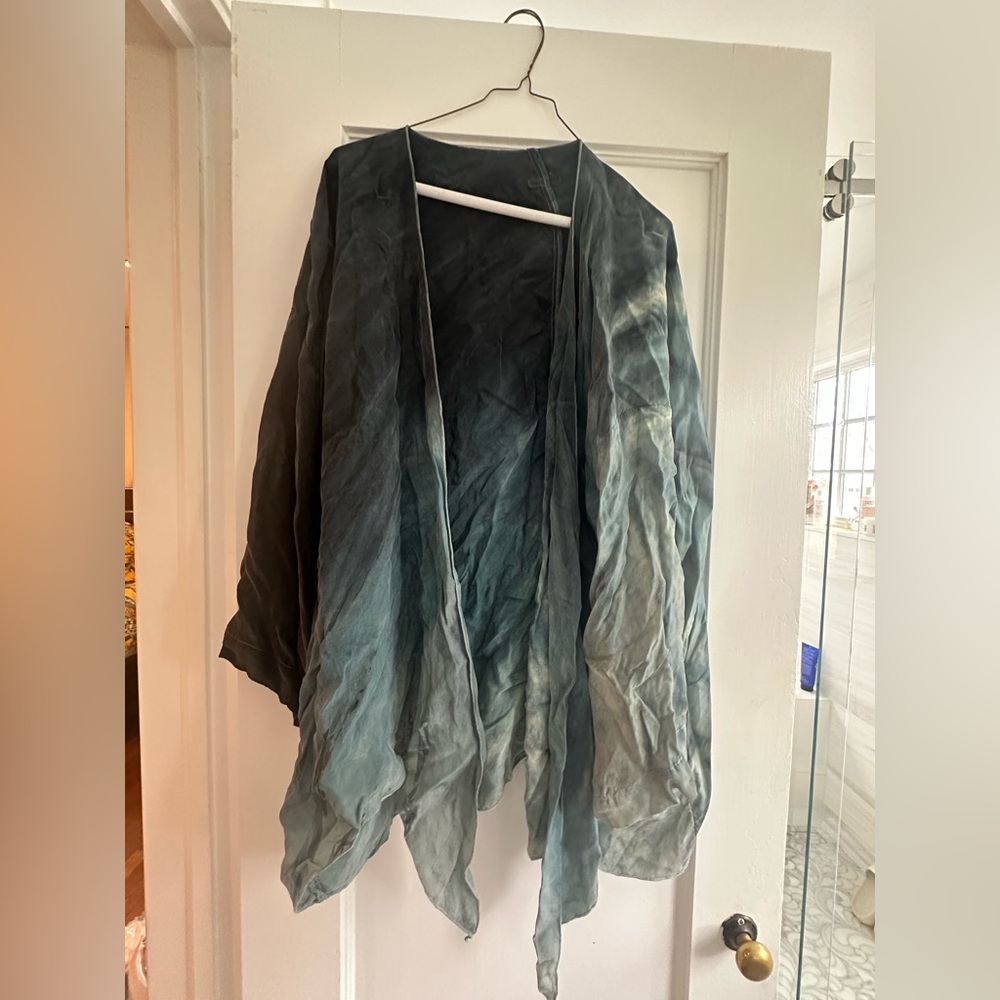Hard Tail Gray Cape Jacket with Flowing Silhouette